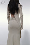 Marc le bihan top cutting ball collar skirt 2760 Tilleul